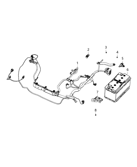 Wiring-Battery, Alternator, And St Diagram for 68430568AD