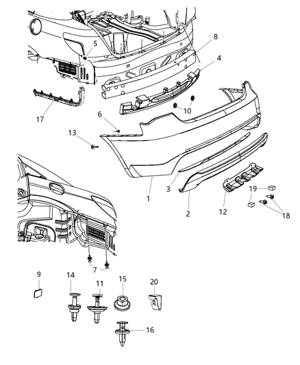 2011 Chrysler 200 Bracket-FASCIA Diagram for 68084911AA