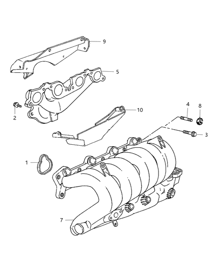 2003 Dodge Neon Manifolds Diagram 1