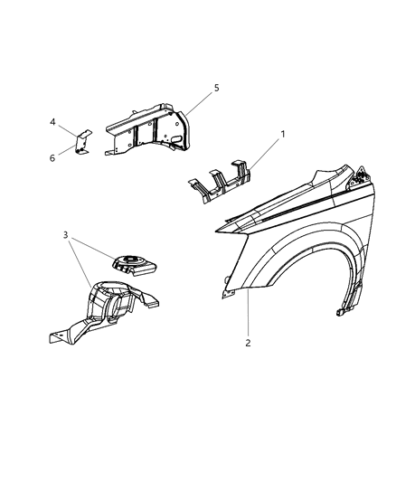 2008 Dodge Grand Caravan Front Fender Diagram