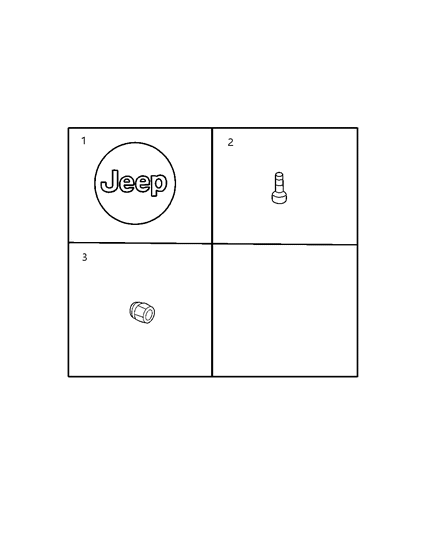 2007 Jeep Compass Cap Wheel Center Diagram for 52090401AA