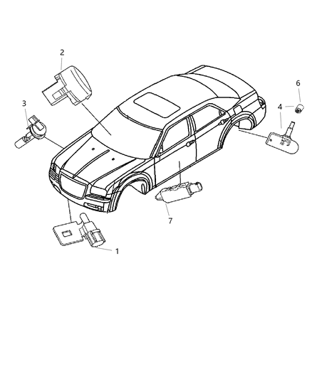 2008 Dodge Magnum Sensors Body Diagram