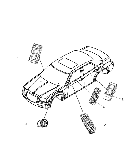 2011 Chrysler 300 Switches Doors Decklid & Liftgate Diagram