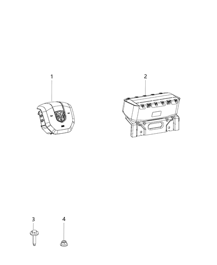2020 Ram 2500 Air Bag, Front Diagram