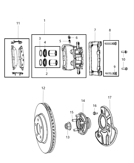 2009 Dodge Charger Front Brakes Diagram 1