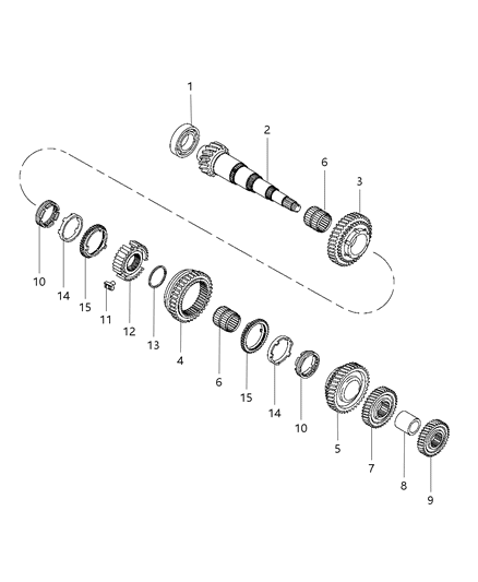 2015 Jeep Renegade Secondary Shaft Assembly Diagram 1