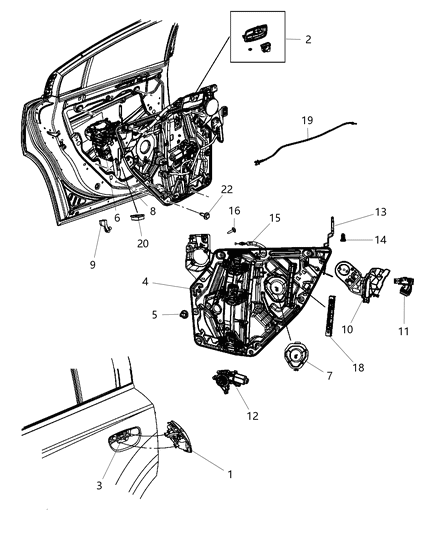 2011 Dodge Charger Door Lock Actuator Motor Diagram for 4589915AC