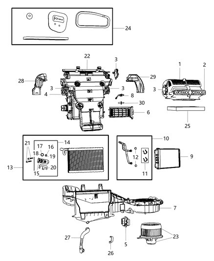 2012 Jeep Grand Cherokee Hvac Heater Blend Door Actuator Diagram for 68079488AB