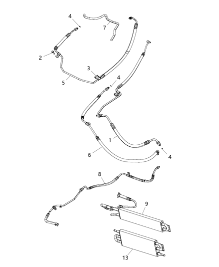 2018 Dodge Charger Hose-Power Steering Return Diagram for 68078545AG