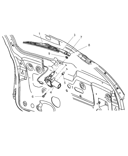 2007 Dodge Caravan Motor-LIFTGATE WIPER Diagram for 4857931AC