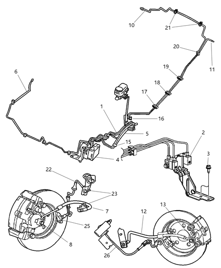 2004 Chrysler Sebring Sensor-Anti-Lock Brakes Diagram for 4764677AB