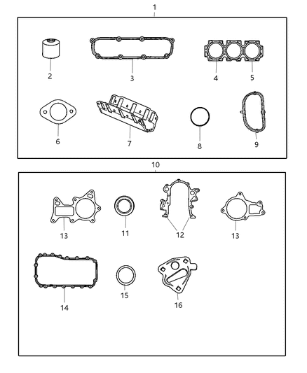 2008 Chrysler Pacifica Gasket-Engine Upper Diagram for 68002338AB