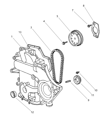 2001 Chrysler Town & Country Timing Chain & Cover Diagram 2