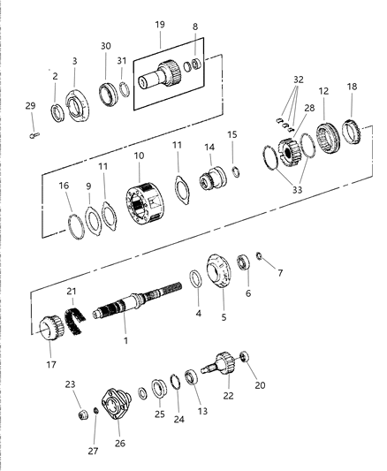 2001 Dodge Ram 2500 Quad & Club Cab Gear Train Diagram 1