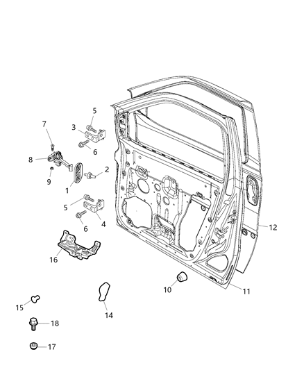 2015 Ram ProMaster City Nut Diagram for 6107110AA