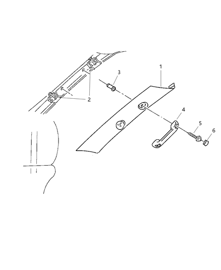2002 Dodge Ram 3500 Quad & Club Cab A-Pillar Diagram