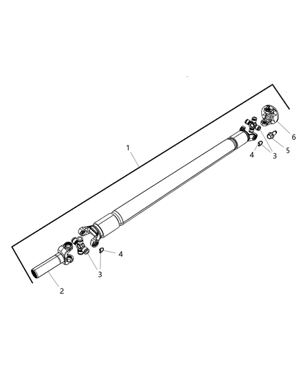 2007 Dodge Ram 3500 Rear Drive Shaft Diagram for 52853226AB