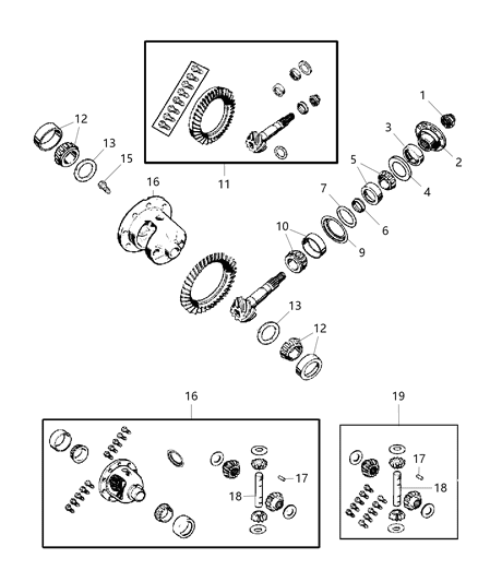 2007 Jeep Wrangler Gear Kit-Ring And PINION Diagram for 68004094AA