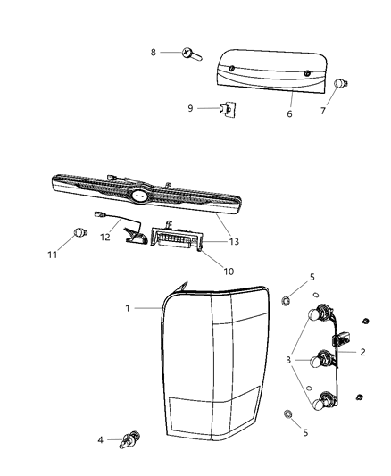 2009 Chrysler Aspen Lamp-Tail Stop Backup Diagram for 68001317AA