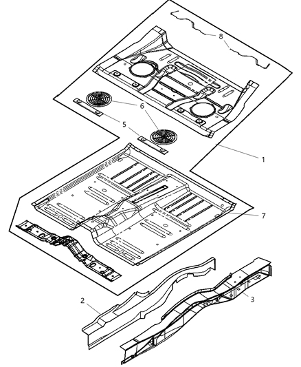 2004 Chrysler Pacifica Floor Pan - Front Diagram