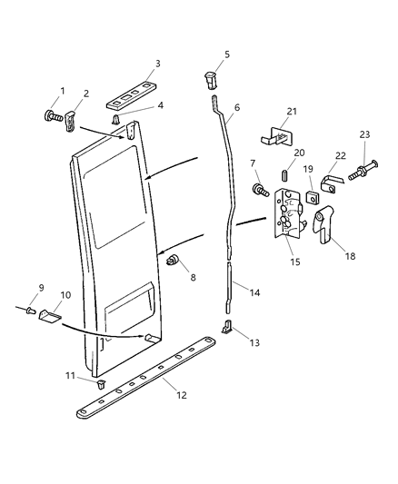 2005 Dodge Sprinter 3500 Rod-Inside Handle To Latch Diagram for 5133928AA