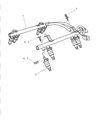 Diagram for Mopar Fuel Injector - 53032704AB