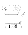 Diagram for 1998 Jeep Cherokee Sun Visor - 5FX351C3AB