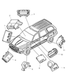 Diagram for 2003 Dodge Dakota Air Bag Control Module - 56043138AC