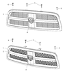 Diagram for 2009 Dodge Ram 1500 Grille - 55277441AB