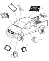 Diagram for 2007 Dodge Ram 1500 Air Bag Control Module - 4896178AC