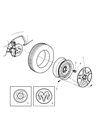 Diagram for 2005 Dodge Grand Caravan Wheel Cover - 4743701AA