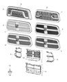 Diagram for 2013 Ram 1500 Grille - 68197703AA
