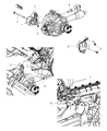 Diagram for Chrysler Aspen Engine Mount Bracket - 52021709AB