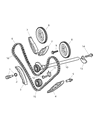 Diagram for 2005 Chrysler Crossfire Timing Chain Guide - 5099336AA