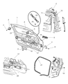 Diagram for Jeep Grand Cherokee Liftgate Hinge - 55257015AC