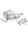 Diagram for 2003 Dodge Dakota Transmission Oil Cooler Hose - 52028753AJ