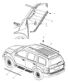 Diagram for 2006 Dodge Durango Door Moldings - 5JN55ARHAD