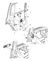 Diagram for 2008 Jeep Commander Window Regulator - 55396483AC