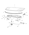 Diagram for Chrysler Pacifica Hood Hinge - 68224681AC