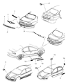 Diagram for 2000 Chrysler 300M Emblem - 4805286AB