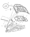 Diagram for 2003 Chrysler 300M Hood Hinge - 4580136AF