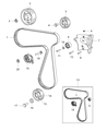 Diagram for Mopar Timing Belt Tensioner - 68222043AA