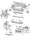 Diagram for Chrysler 300M Grille - 4805107AB