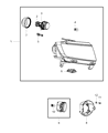 Diagram for 2011 Dodge Durango Headlight - 55079366AB