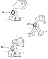 Diagram for 2007 Dodge Caliber Transmission Mount - 5105409AD