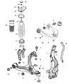 Diagram for Jeep Grand Cherokee Coil Spring Insulator - 68029646AE