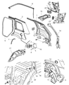 Diagram for 2009 Jeep Grand Cherokee Wheelhouse - 55156618AF