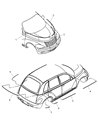 Diagram for 2003 Chrysler PT Cruiser Door Moldings - 5303624AA