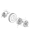 Diagram for 2005 Dodge Caravan Wheel Cover - 4743700AA