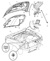Diagram for Dodge Dakota Hood Latch - 55359715AB